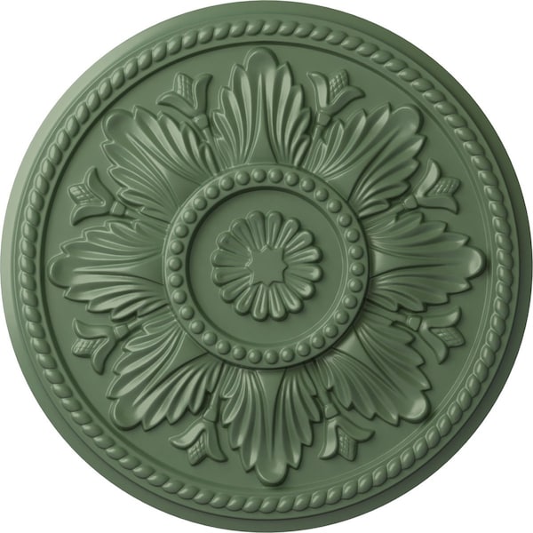 Ekena Millwork Edinburgh Ceiling Medallion (Fits Canopies up to 5 1/4"), 18"OD x 1 3/4"P, Athenian Green CM18EDAGF - main